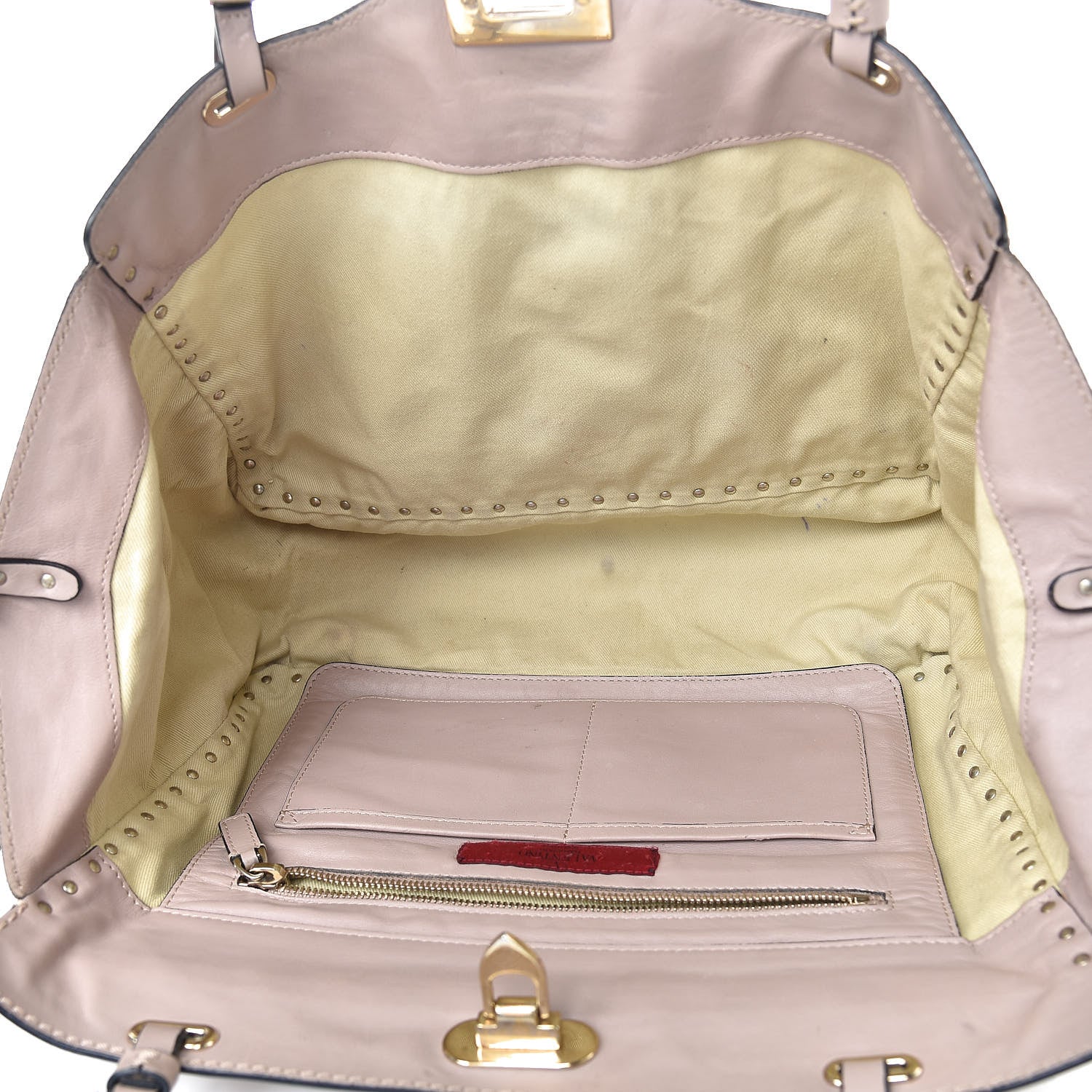 Valentino Garavani Vitello Medium Rockstud Tote Poudre 5 of 13
