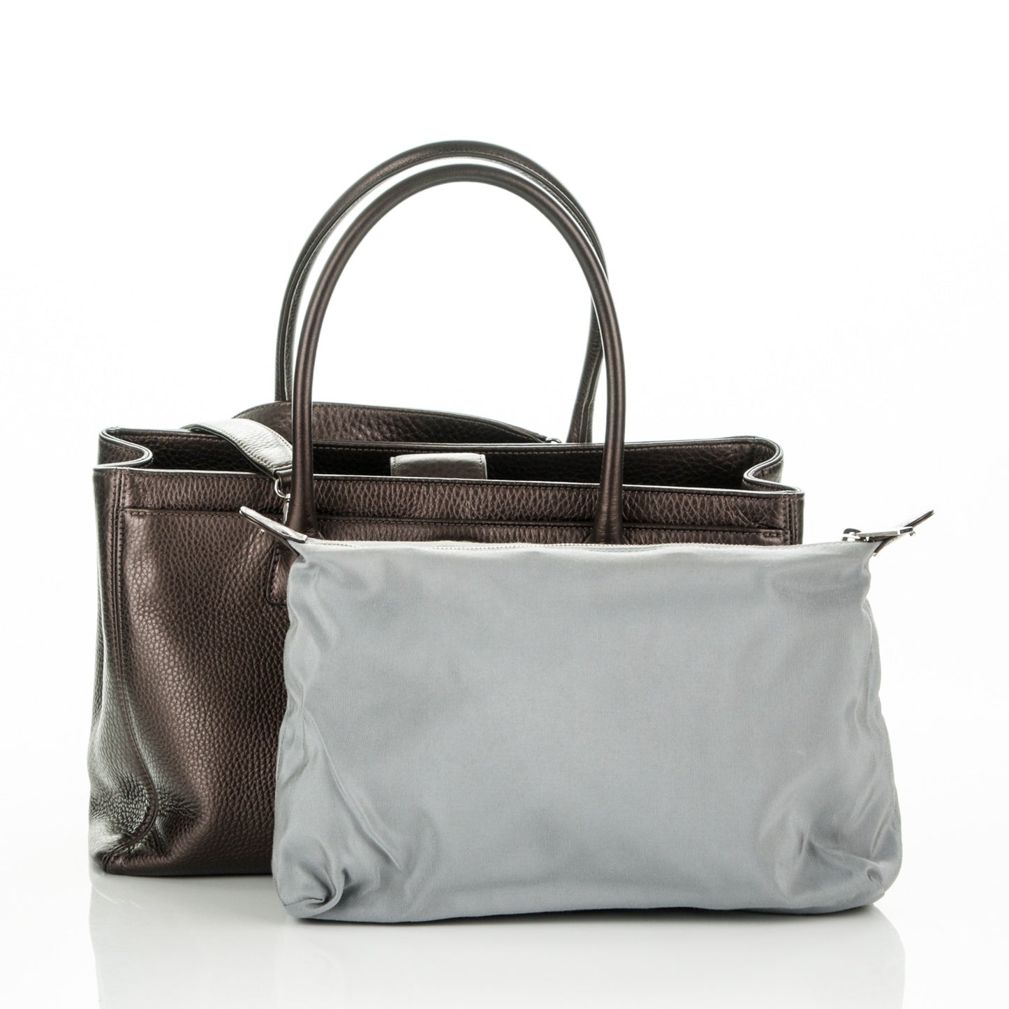 Metallic Deerskin Cerf Executive Shopper Tote Copper