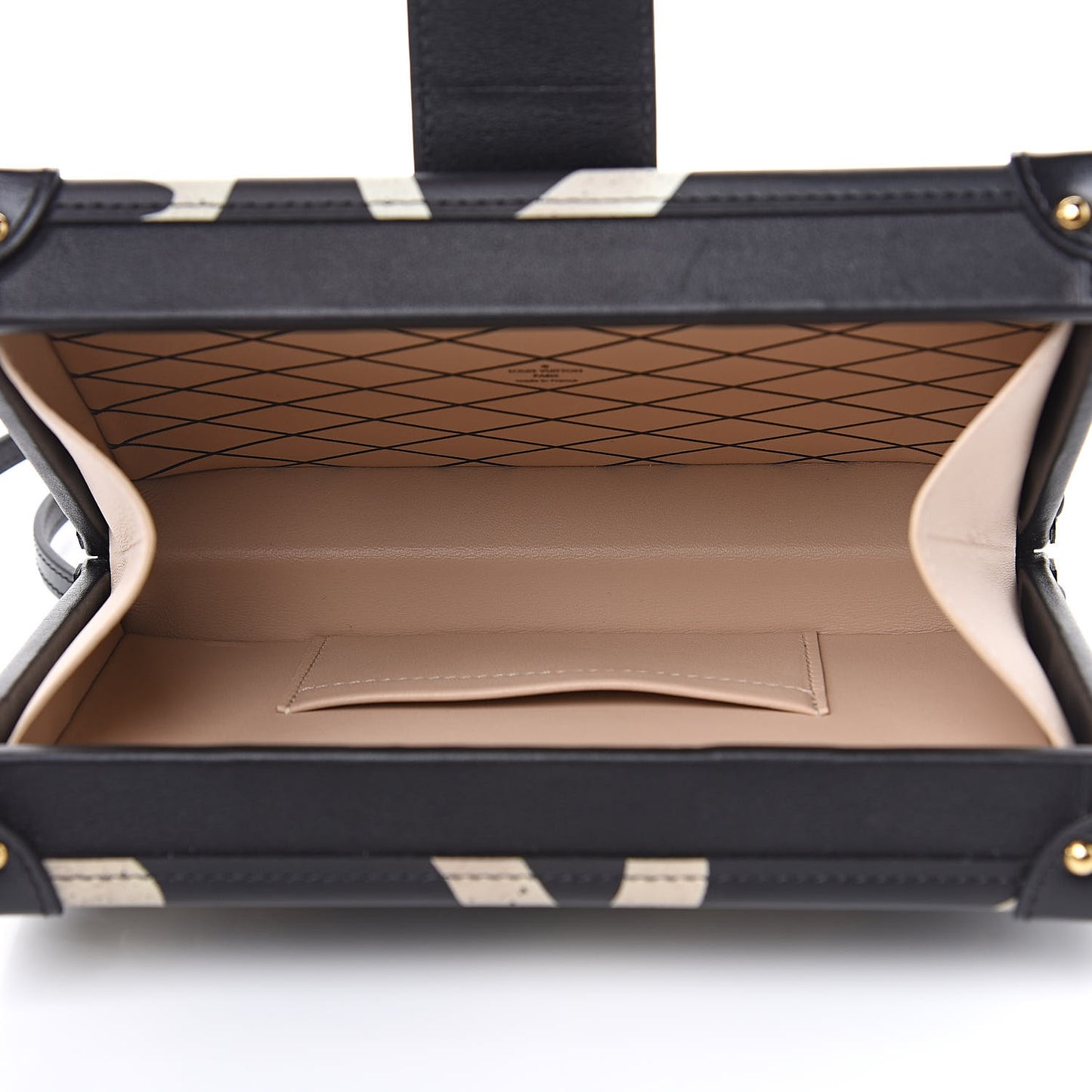 Calfskin Petite Malle Black White