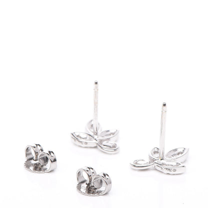 Tiffany 18K White Gold Diamond Paloma Picasso Olive Leaf Earrings 3 of 6