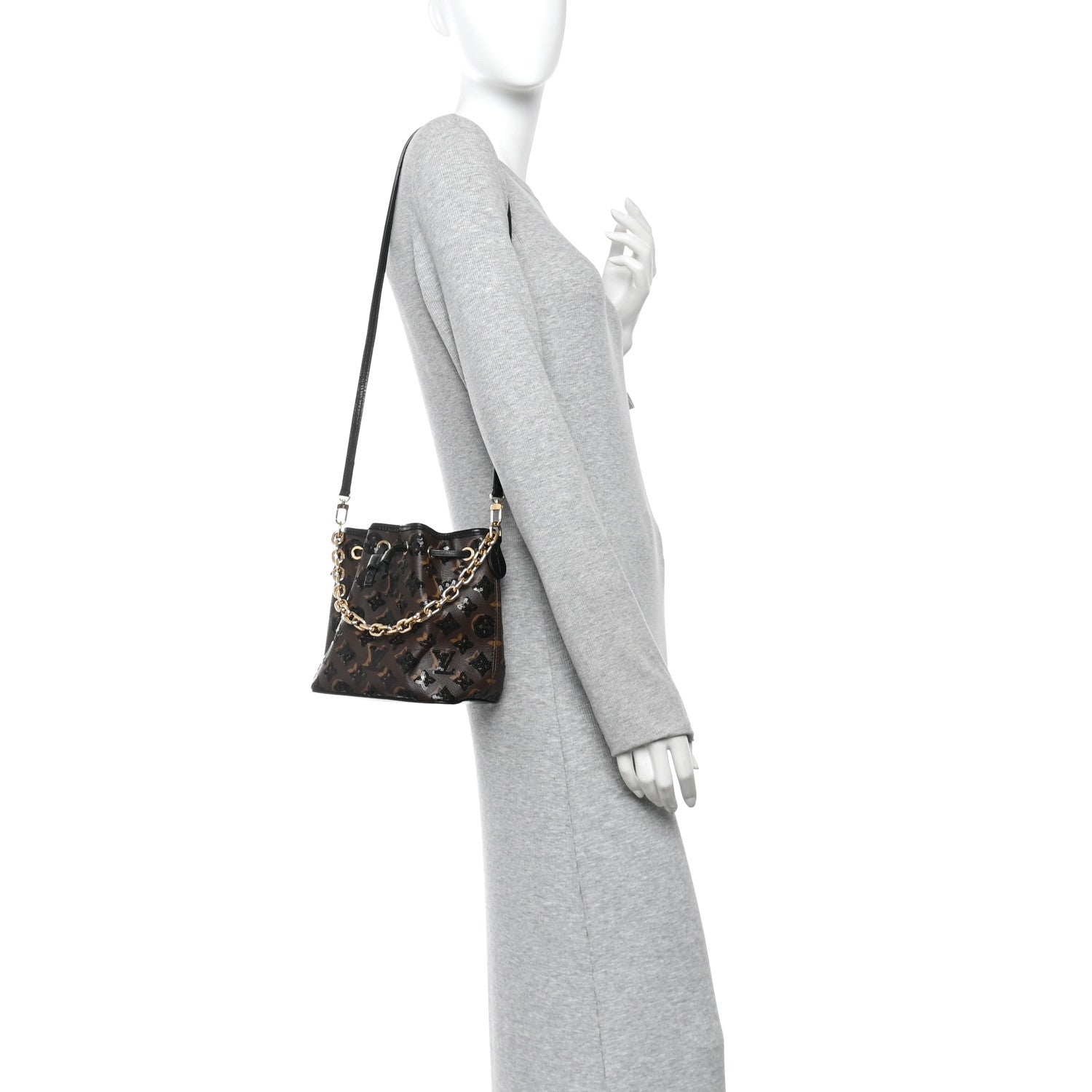 Louis Vuitton Monogram Sequins Noe BB Black 2 of 10