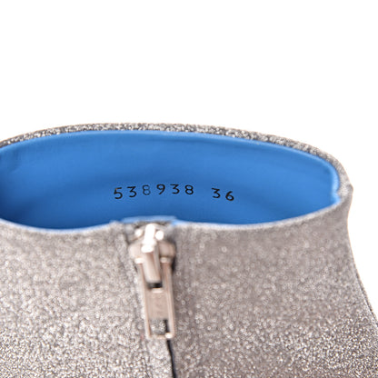 Balenciaga Calfskin Glitter Short 40mm Extreme Pointed Toe Knife Booties 36 silver 9 of 9