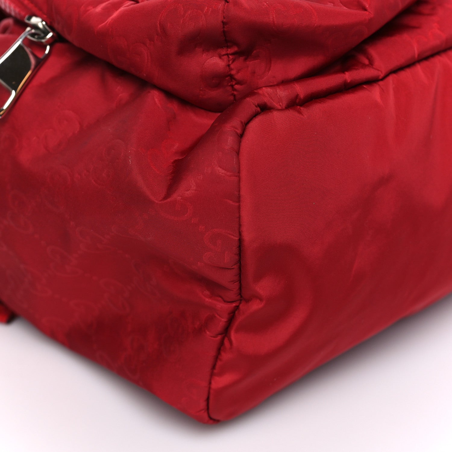Gucci Nylon Monogram Medium Light Single Buckle Backpack Vibrant Red 9 of 10