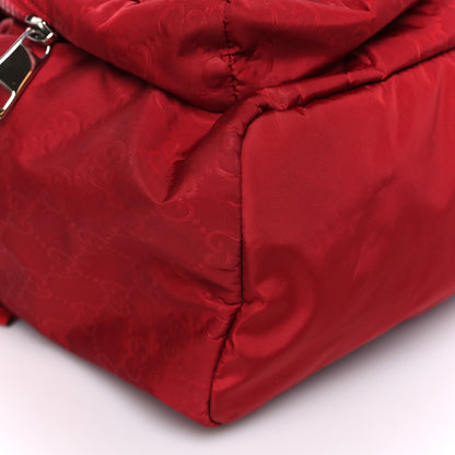 Gucci Nylon Monogram Medium Light Single Buckle Backpack Vibrant Red 9 of 10