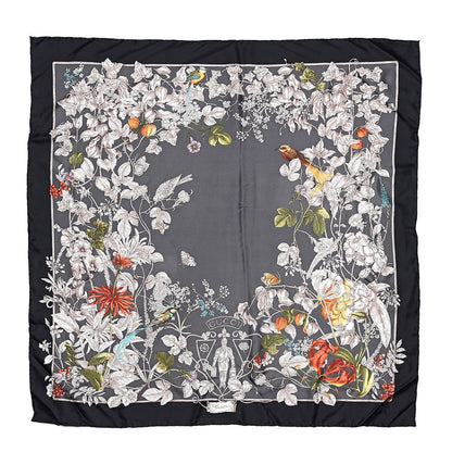 Gucci Silk Twill Wondergardenia Square Scarf Anthracite 1 of 4