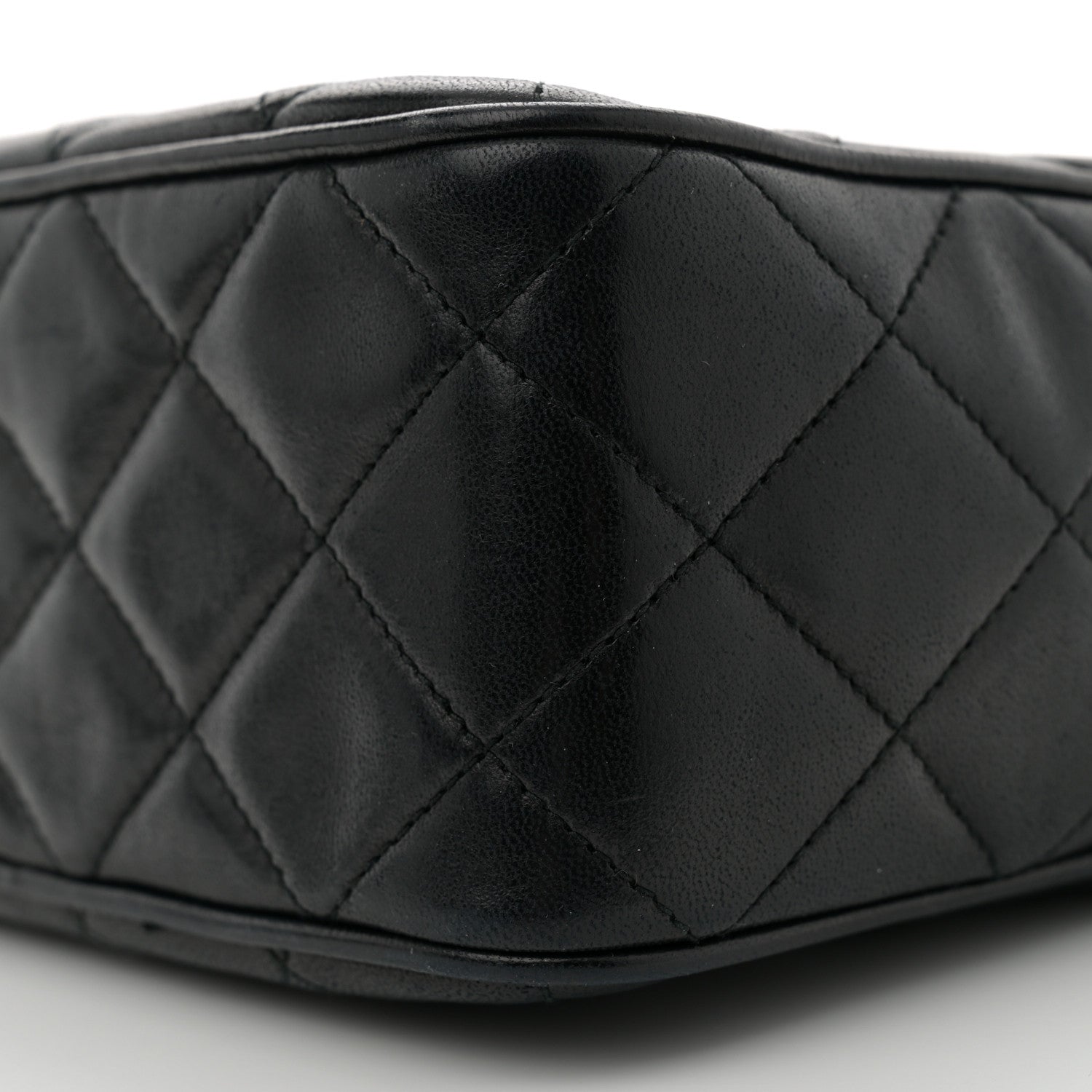 Chanel Lambskin Quilted Small Diamond CC Camera Case Black 10 of 11