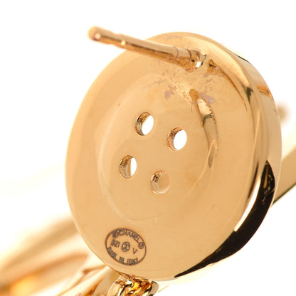 Chanel Metal Large Paris Button Earrings Gold 4 of 5