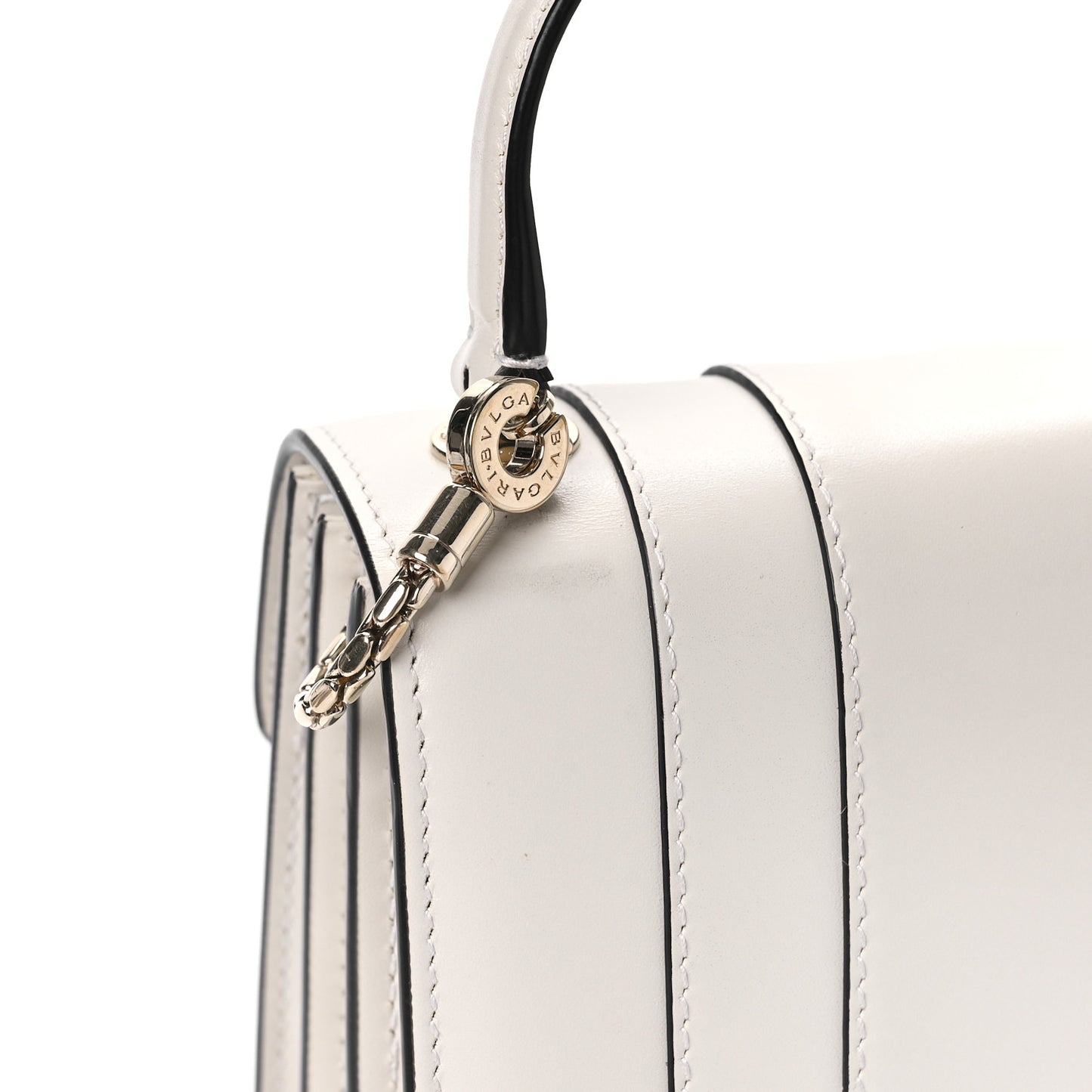 Calfskin Serpenti Forever Top Handle White