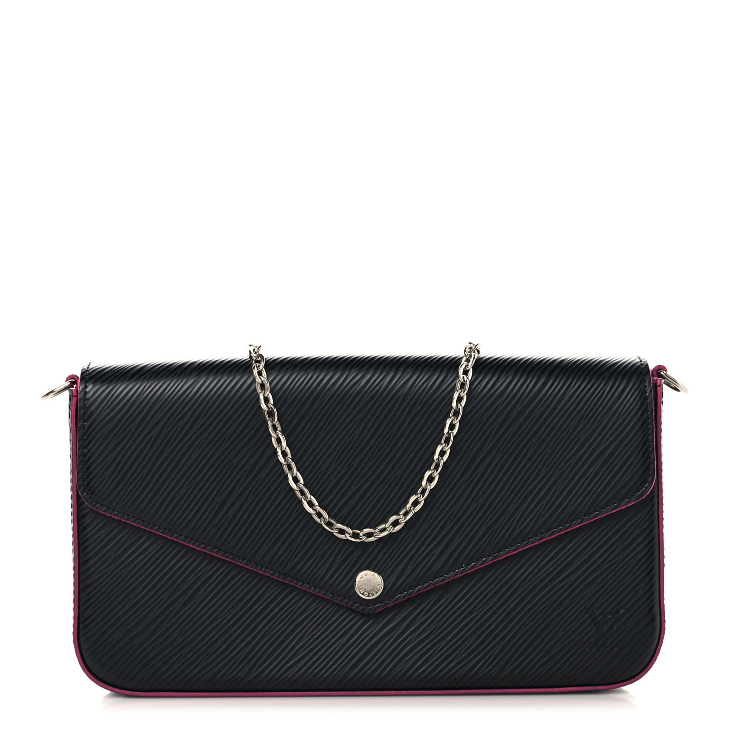 Epi Pochette Felicie Black Hot Pink