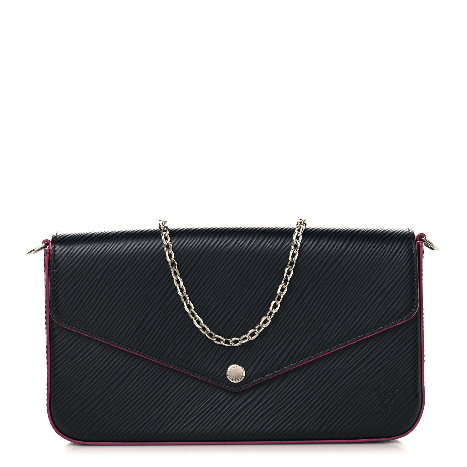 Louis Vuitton Epi Pochette Felicie Black Hot Pink 1 of 10