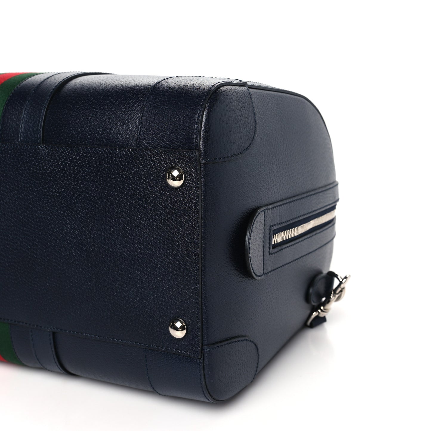 Textured Dollar Calfskin Web Medium Savoy Duffle Bag Blue