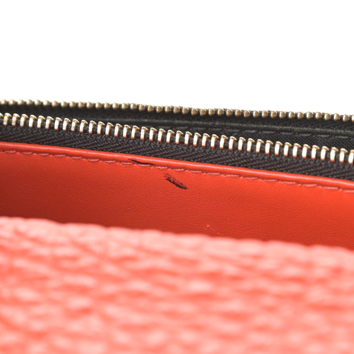 Signature Grain Small Madison Chain Clutch Orange