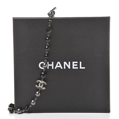 Chanel Ruthenium Bead CC Long Necklace Black 5 of 5