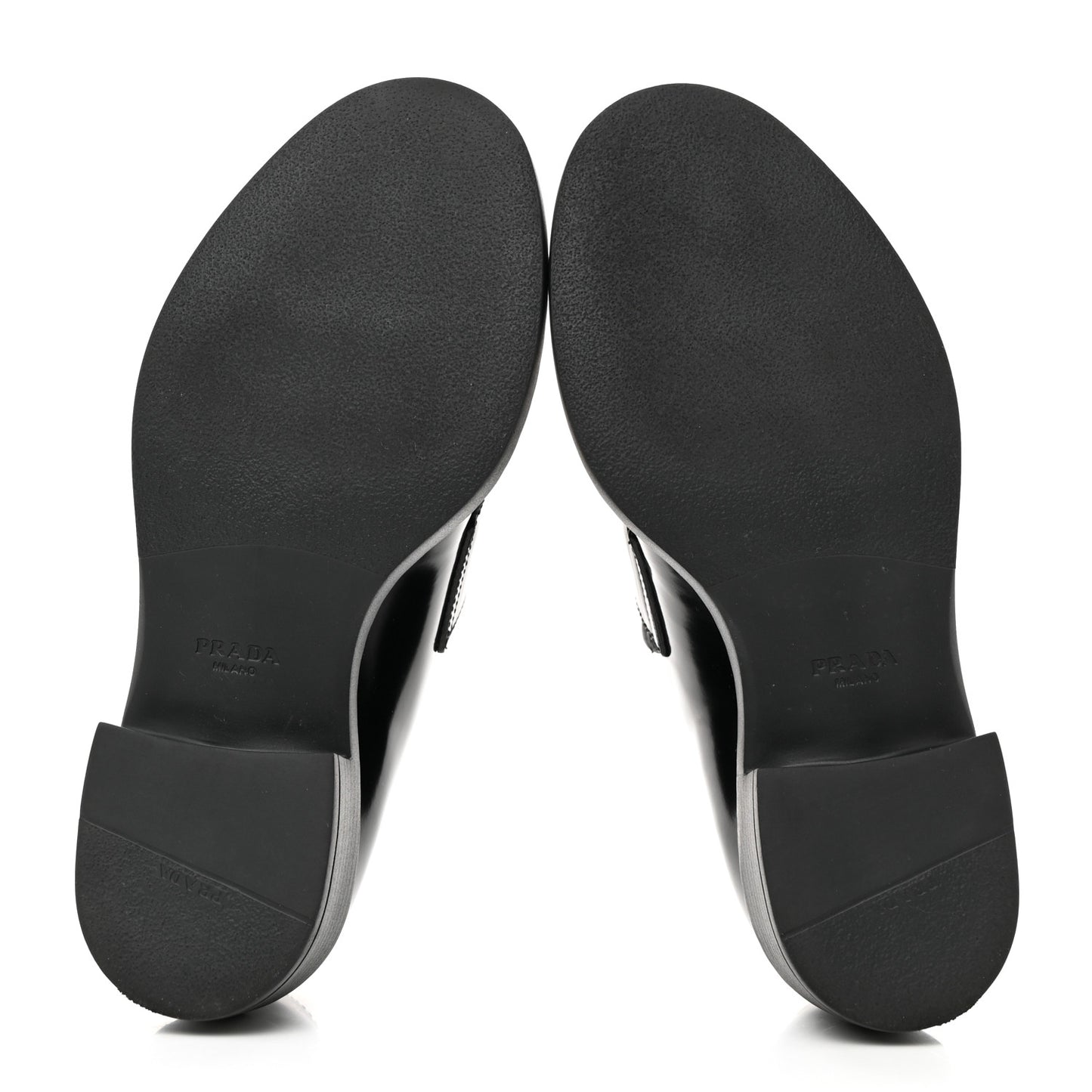 Spazzolato Metal Triangle Logo 50mm Loafers 36 Black