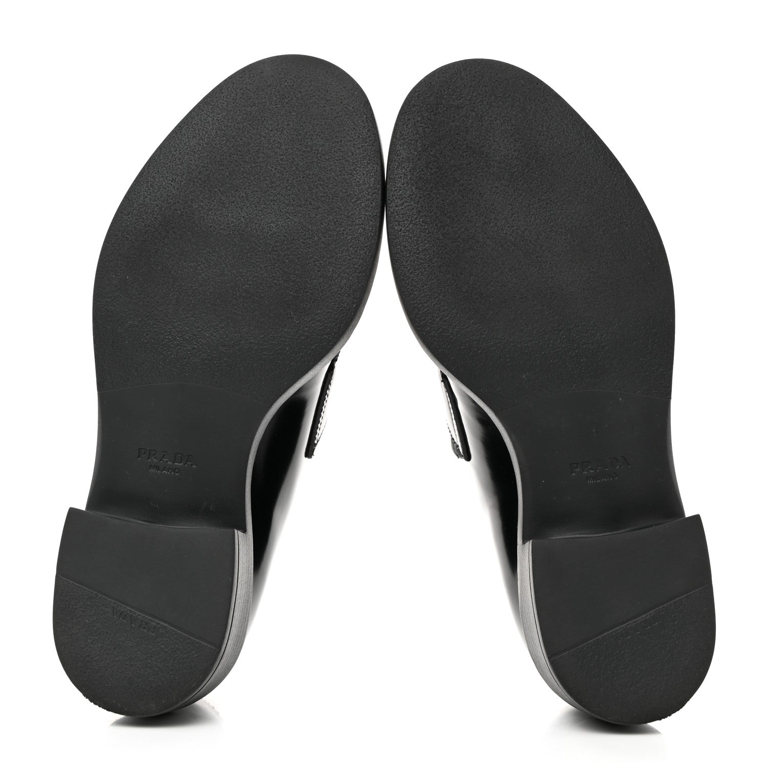 Prada Spazzolato Metal Triangle Logo 50mm Loafers 36 Black 5 of 9