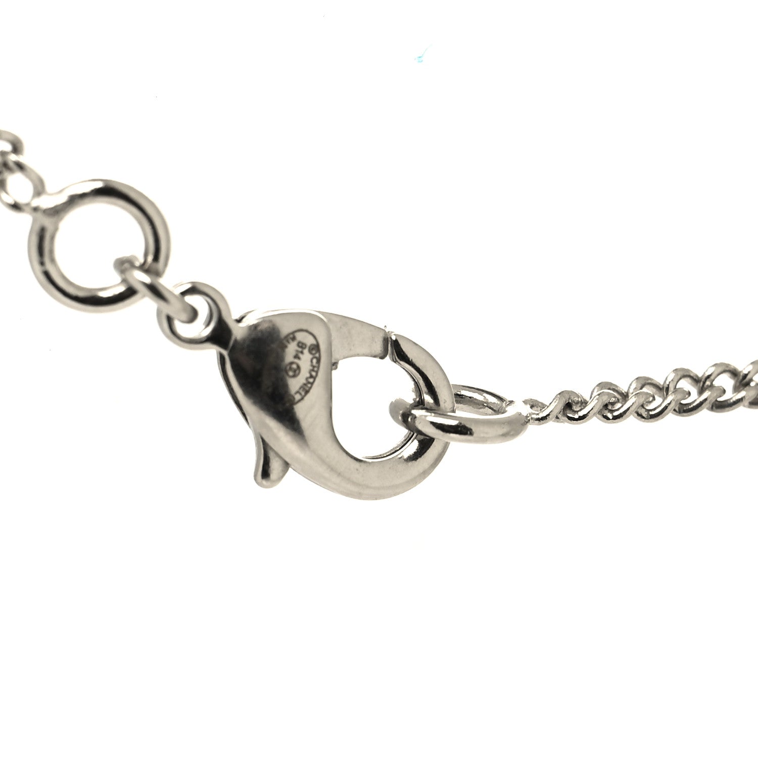 Chanel Crystal Pearl Twisted CC Drop Necklace Silver 4 of 5