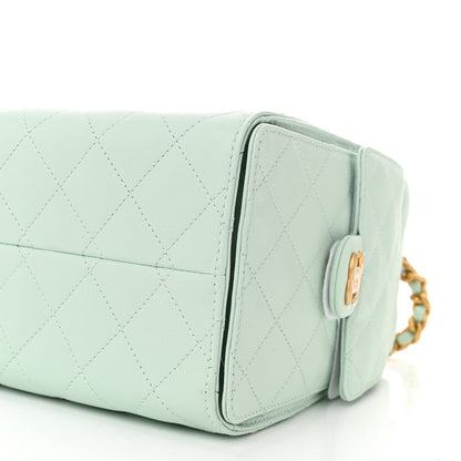 Chanel Caviar Quilted Small Chanel 25 Handbag Light Green 10 of 11
