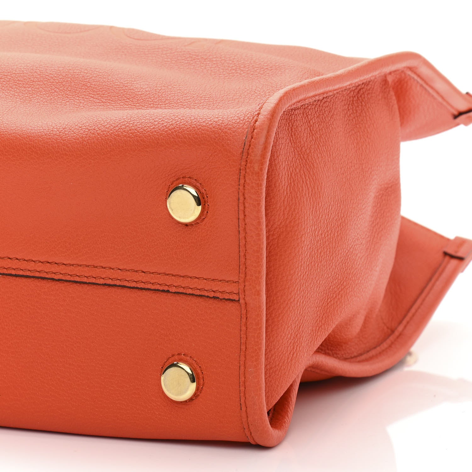 Gucci Pebbled Calfskin Small Logo Tote Deep Orange 9 of 11