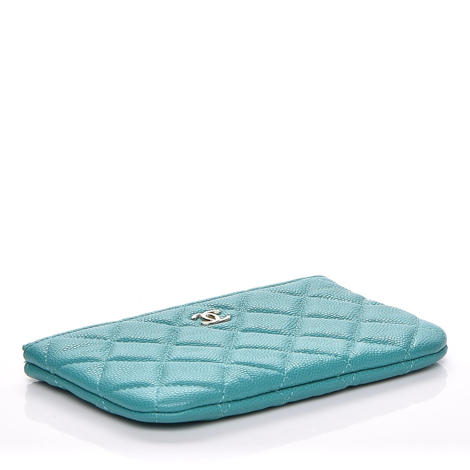 Chanel Caviar Quilted Coin Purse Case Turquoise 4 of 7