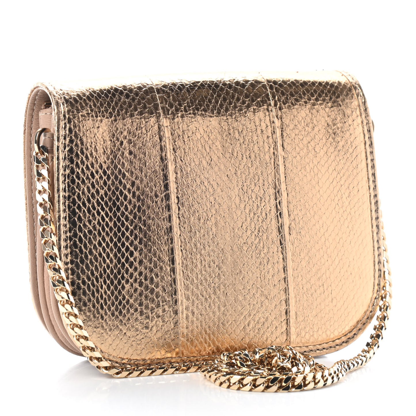 Metallic Elaphe Zadie Crossbody Bag Gold