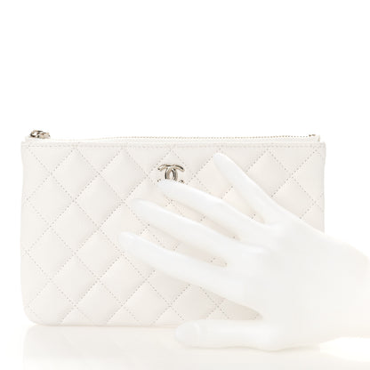Chanel Caviar Quilted Cosmetic Case White 2 of 10