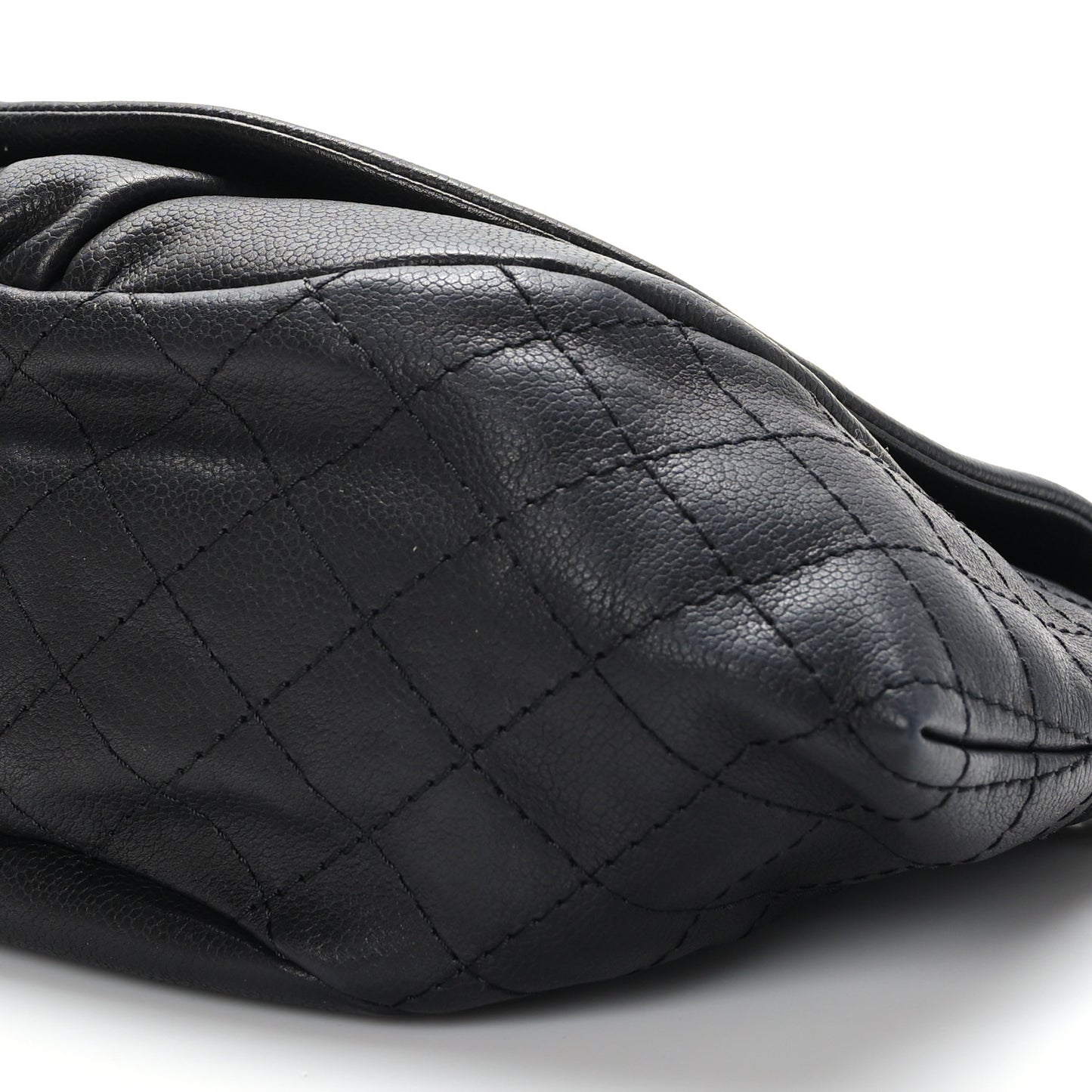 Caviar Half Moon Large Flap Black