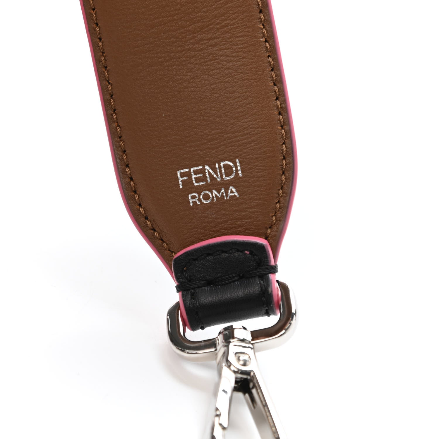 Fendi Vitello Dolce Plexiglass Bi-Color Studded Strap You Black Brownie Multicolor 3 of 4