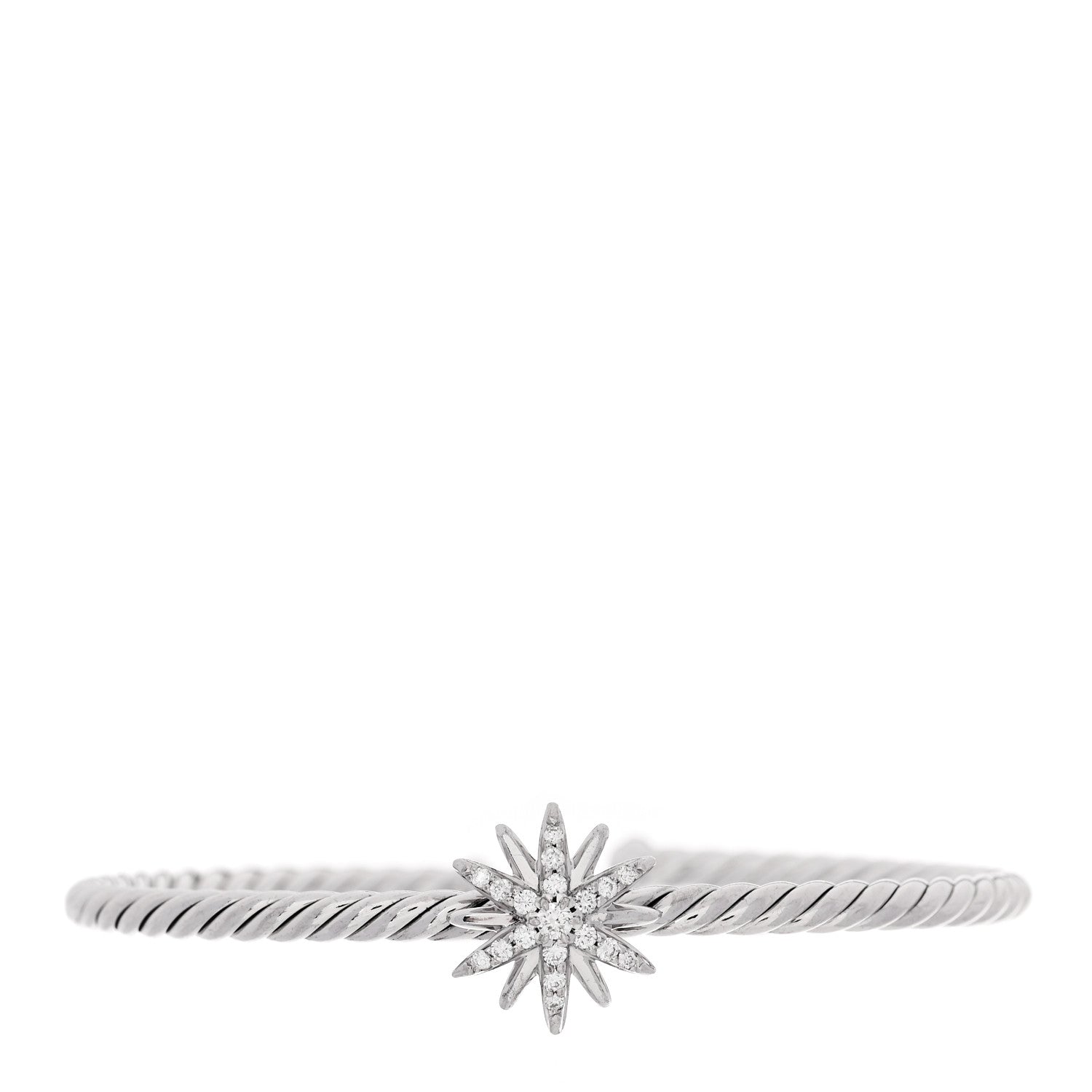 David Yurman Sterling Silver Diamond Starburst Cuff Bracelet 1 of 3