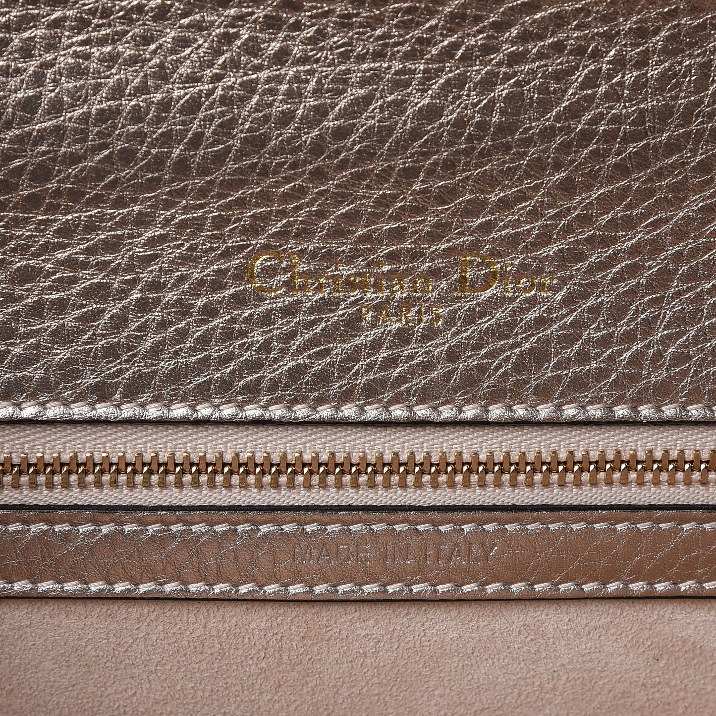 Metallic Grained Calfskin Small Diorama Flap Bag Copper