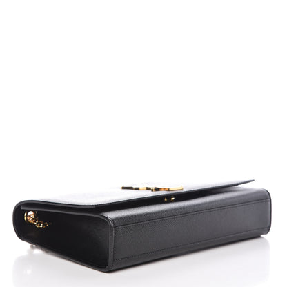 Saint Laurent Grain De Poudre Medium Classic Monogram Kate Satchel Black 4 of 10