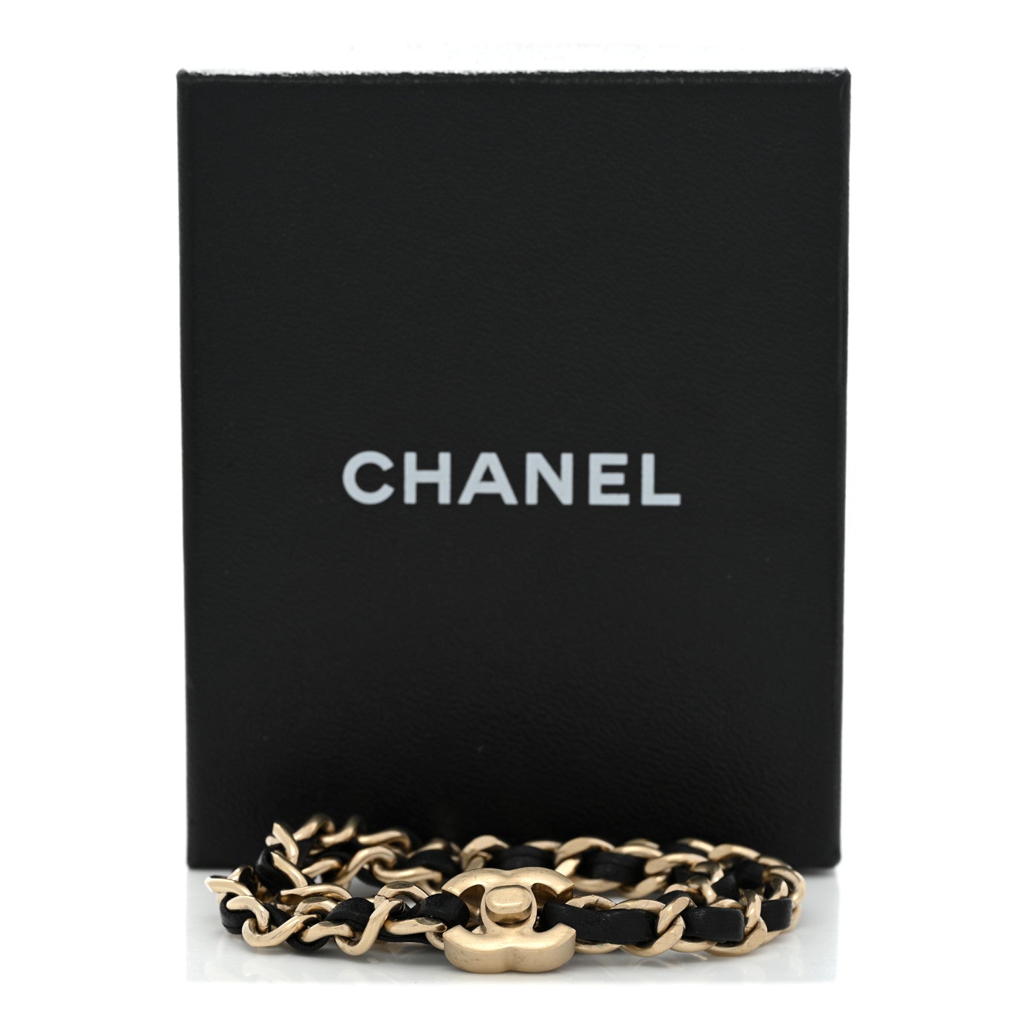 Chanel Lambskin CC Turnlock Double Chain Bracelet Black Gold 5 of 5