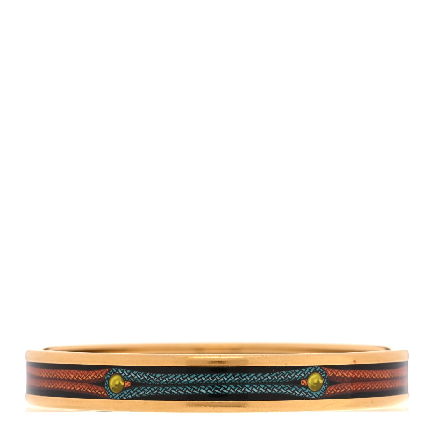 Hermes Enamel Narrow Printed Brandenburgs Bracelet 65 1 of 5