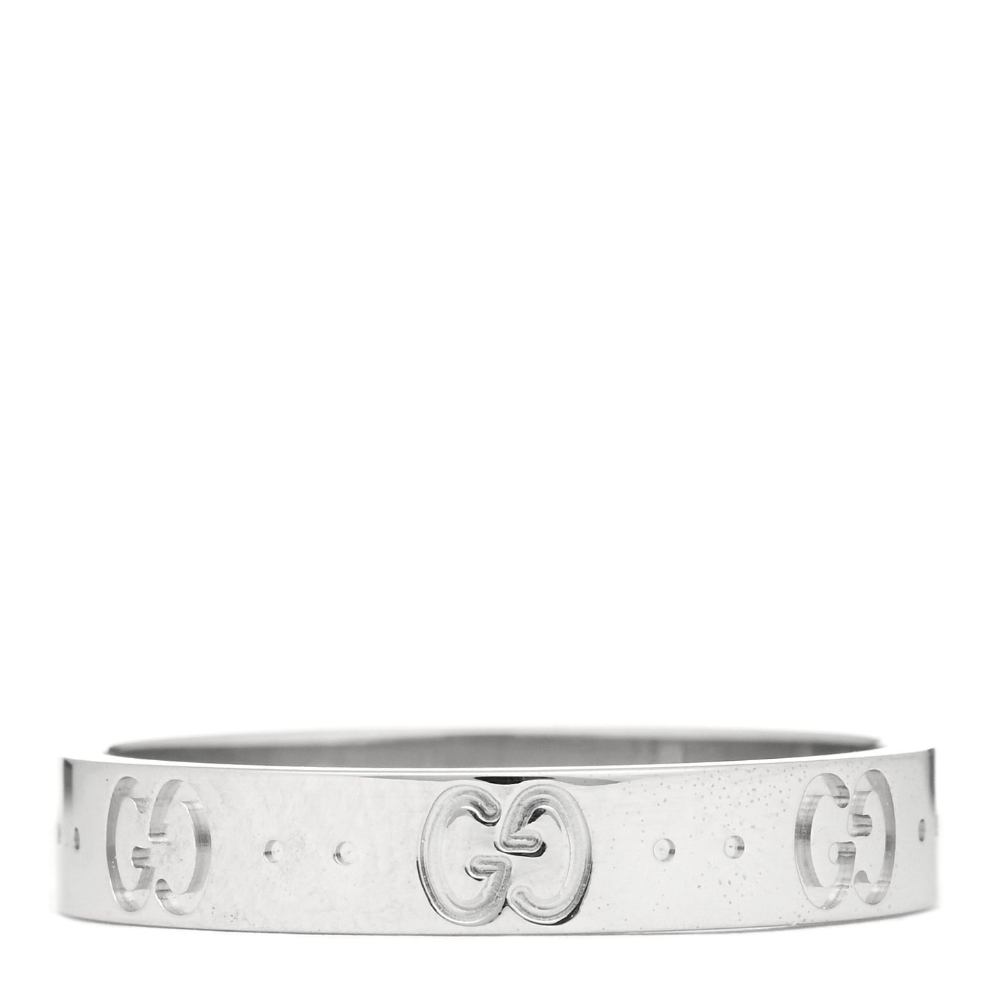 18K White Gold 4mm Icon Thin Band Ring 61 9.5