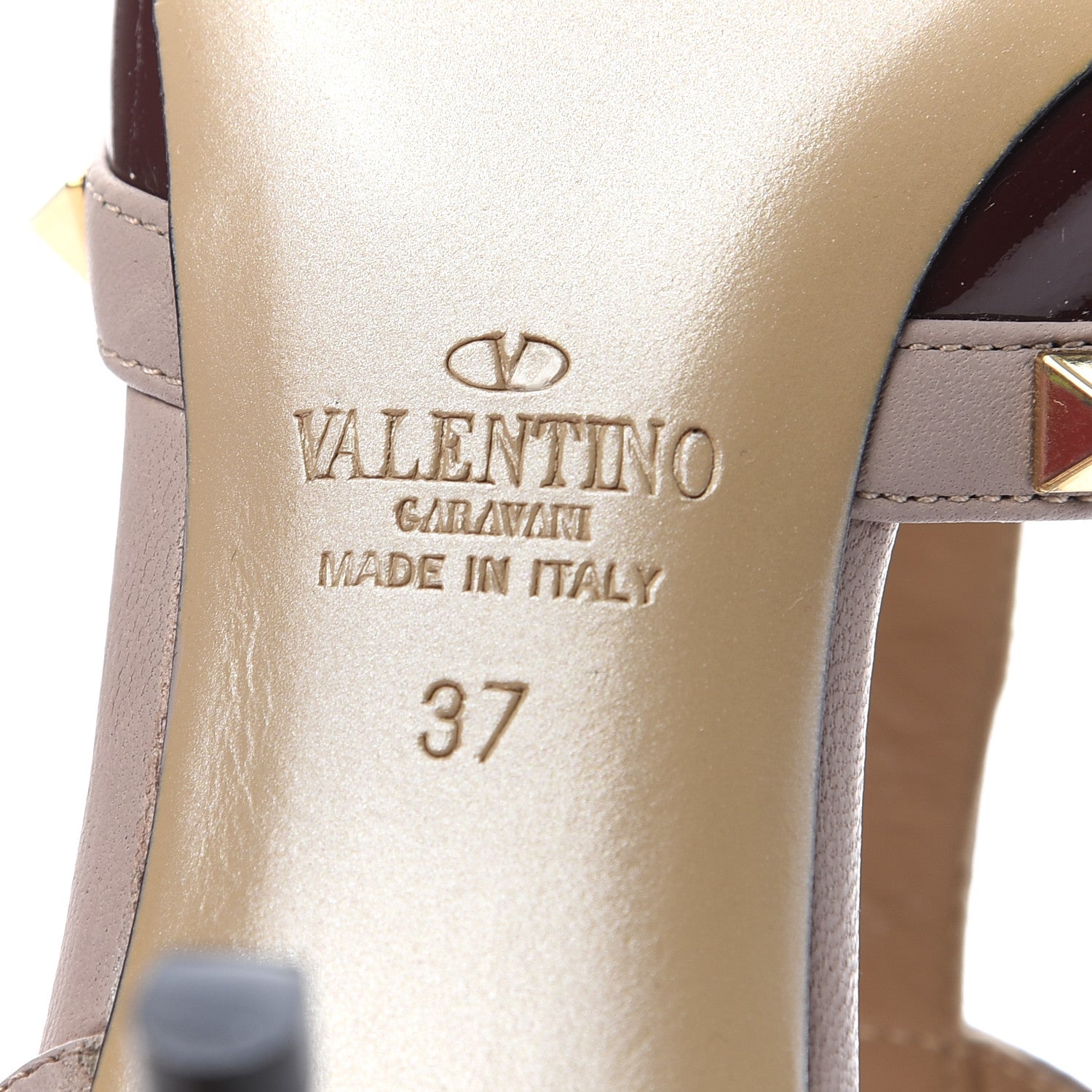 Valentino Garavani Patent Nappa Rockstud Ankle Strap 65mm Pumps 37 Rubin Poudre 6 of 8