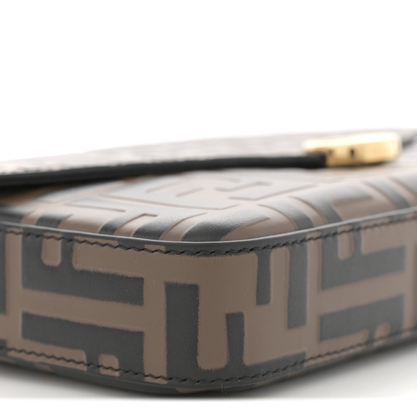 Vitello Soft F is Fendi Bi-Color FF 1974 Embossed Envelope Wallet On Chain with Pouches Maya Black