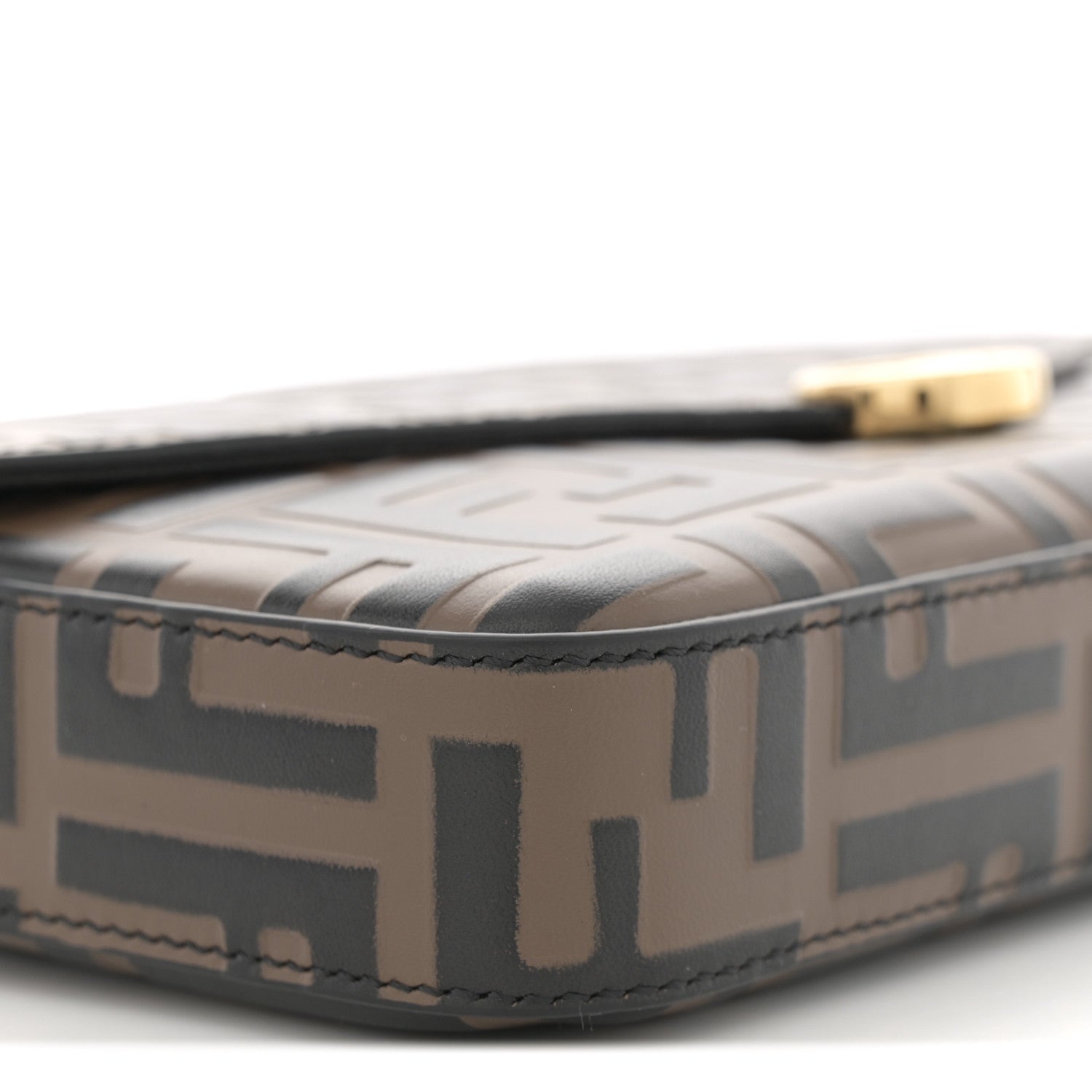 Fendi Vitello Soft F is Fendi Bi-Color FF 1974 Embossed Envelope Wallet On Chain with Pouches Maya Black 9 of 10