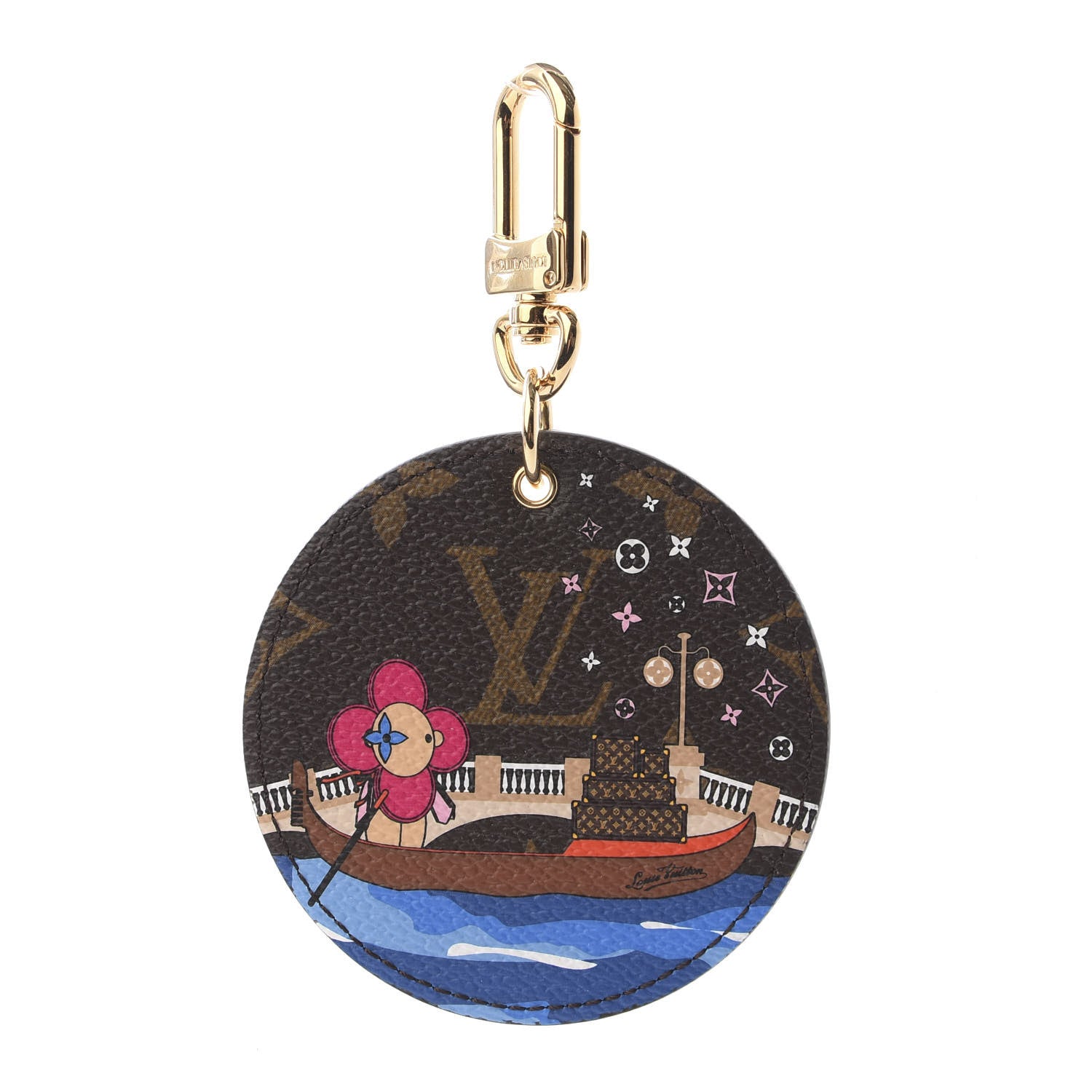 Louis Vuitton Monogram 2019 Christmas Animation Venice Bag Charm Key Ring Blue 1 of 4