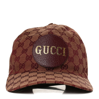 Gucci Monogram Textured Dollar Calfskin Zeno Baseball Hat M Camel Bordeaux 2 of 9