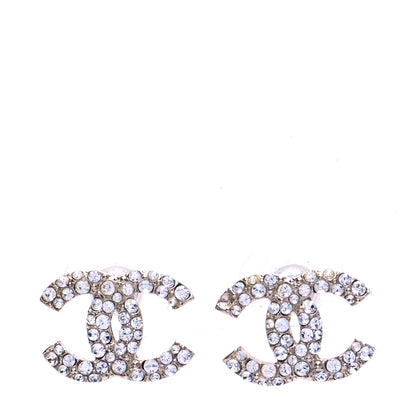 Chanel Crystal CC Earrings Silver 1 of 5