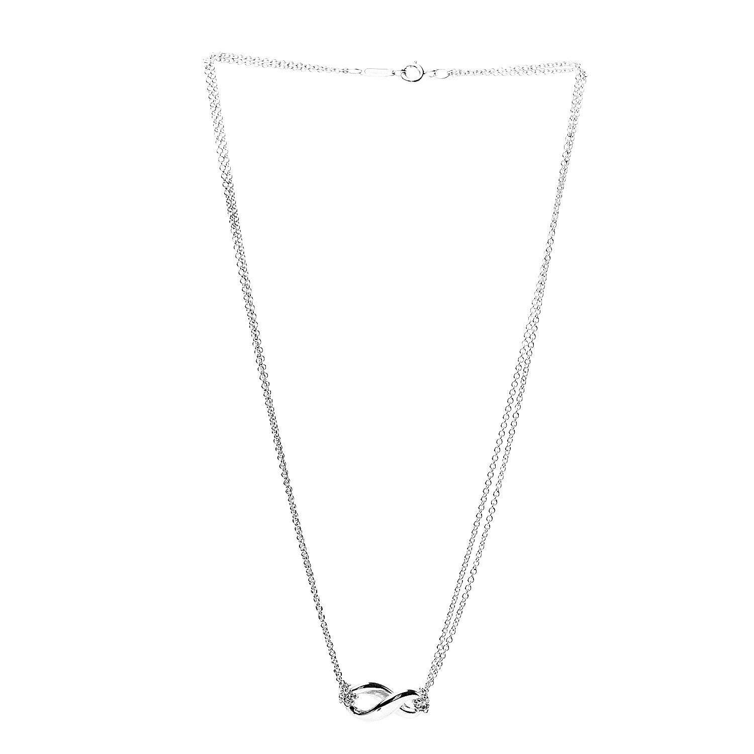 Tiffany Sterling Silver Figure 8 Pendant Necklace 2 of 5