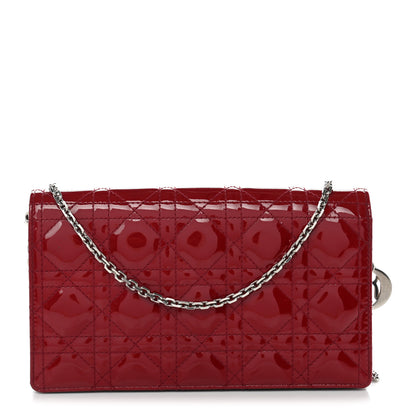 Christian Dior Patent Cannage Lady Dior Clutch Red Red 1 of 11