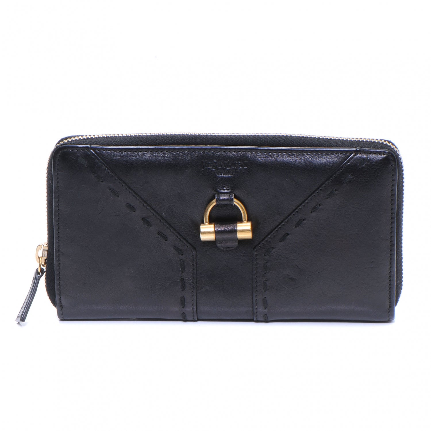 Saint Laurent Leather Muse Zip Around Wallet Black 1 of 8