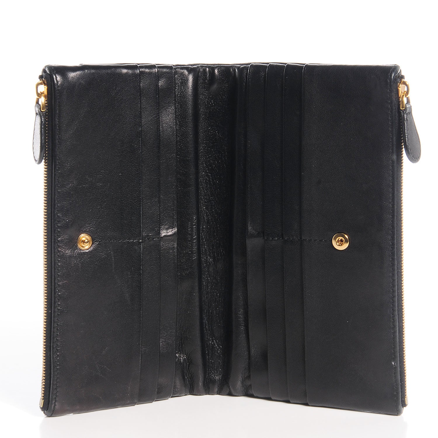 Bottega Veneta Nappa Intrecciato Double Zip Clutch Wallet Nero Black 5 of 6