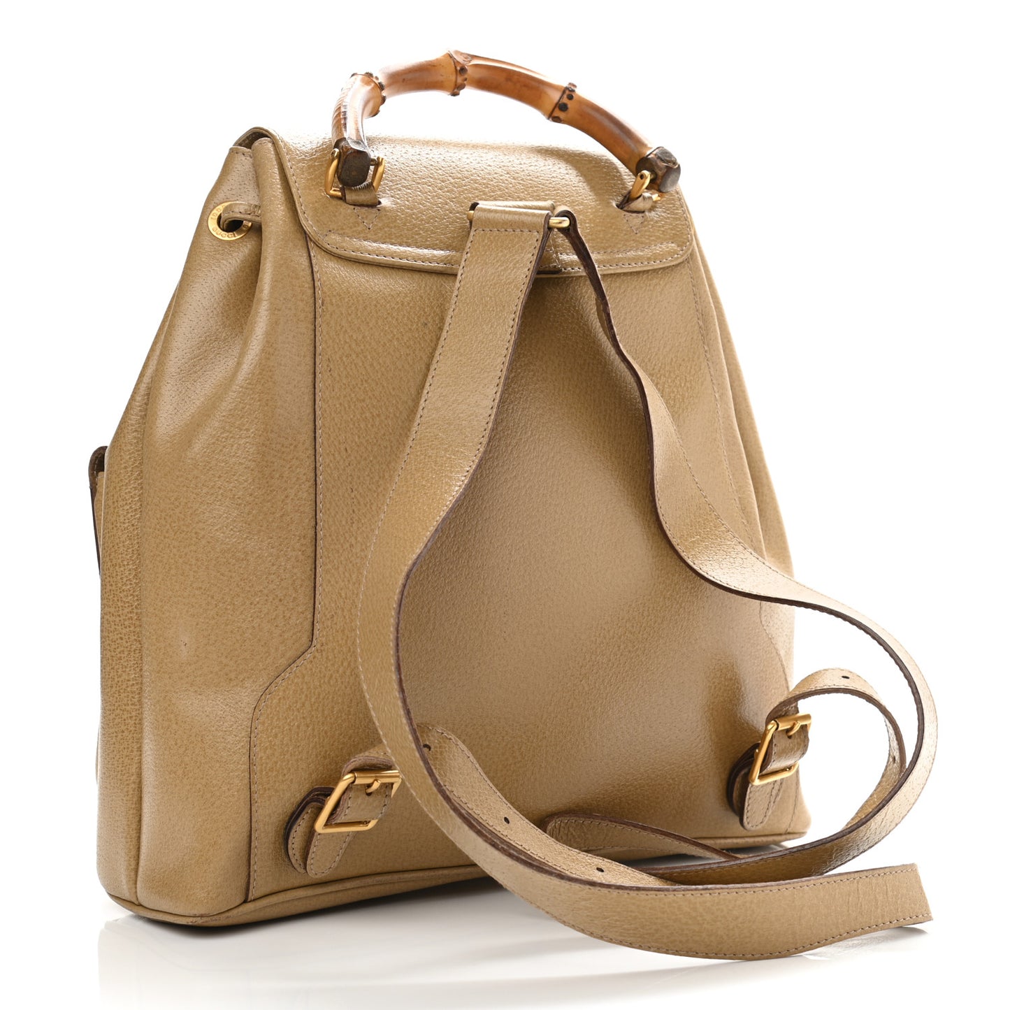 Calfskin Bamboo Backpack Beige