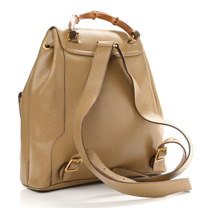 Gucci Calfskin Bamboo Backpack Beige 2 of 14