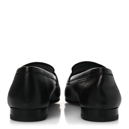 Hermes Goatskin Womens Paris Loafers 39.5 Black 6 of 12