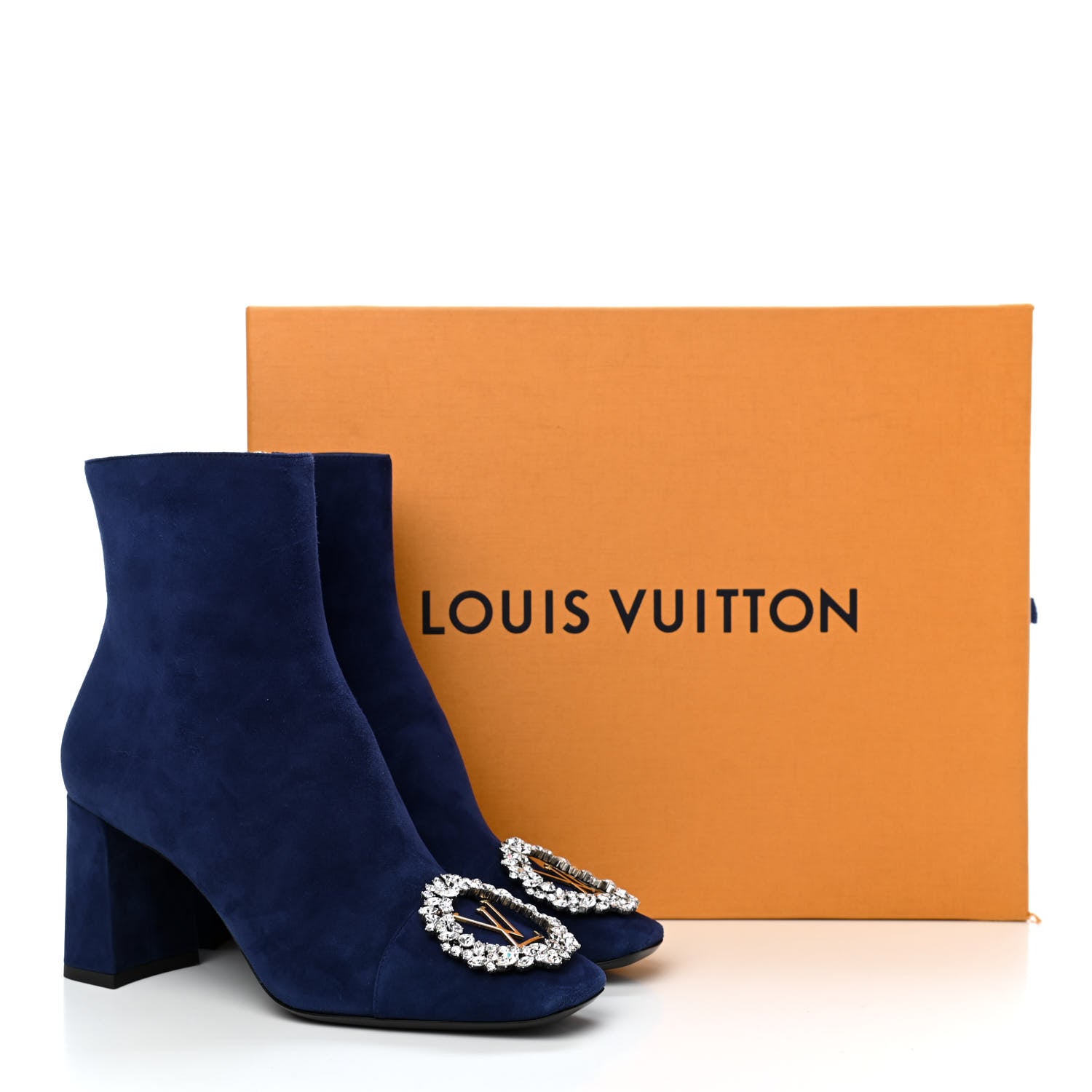 Louis Vuitton Suede Madeleine Ankle Boots 38 Marine 10 of 10