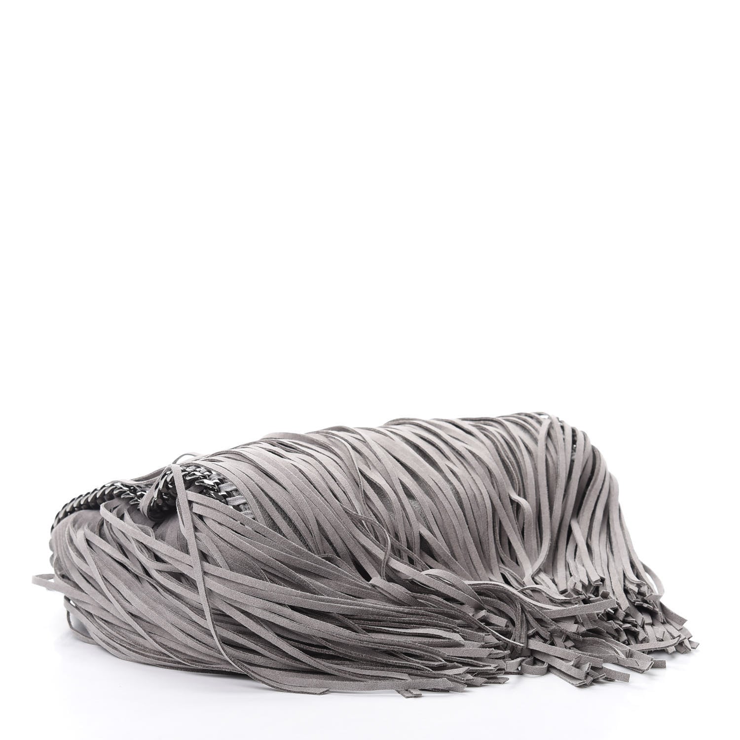 Stella McCartney Shaggy Deer Fringe Mini Falabella Tote Grey 4 of 11