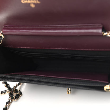 Chanel Lambskin Chevron Quilted Wallet On Chain WOC Black 5 of 11