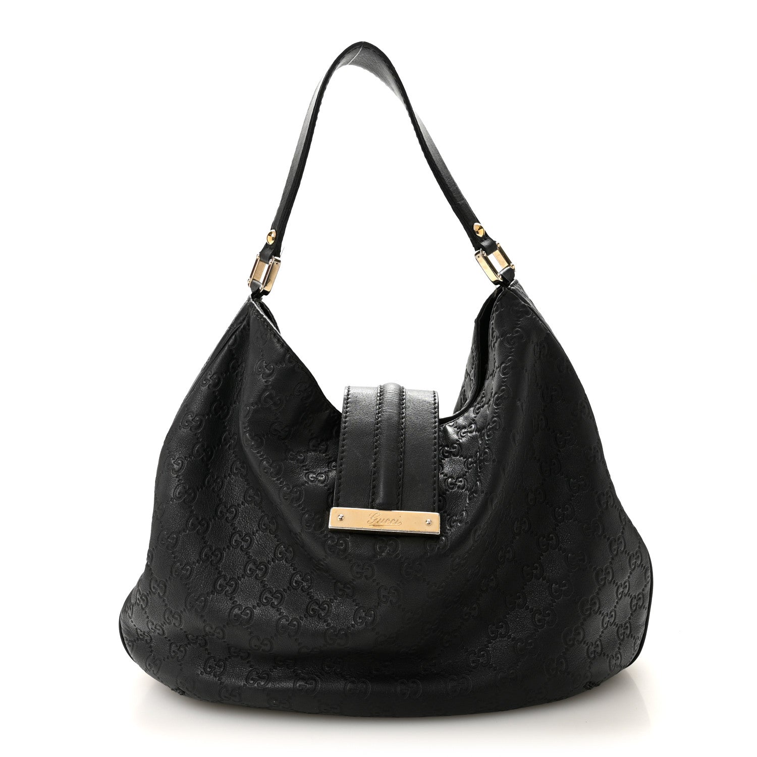 Gucci Guccissima Large New Ladies Web Hobo Black 1 of 14